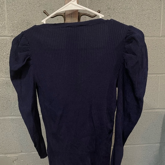 Express Deep Blue Knit Top - Picture 2 of 3